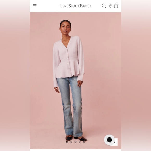 LoveShackFancy Luisa Peplum Cardigan - Picture 2 of 5